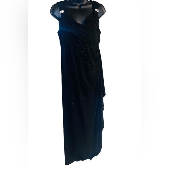 Beautiful 😍R&M Richards Empire Waist Black Sleeveless Sparkle Maxi Dress size 8 - Picture 7 of 15